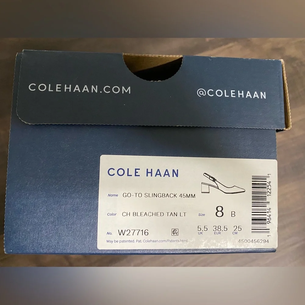NWT Cole Haan The Go-To Slingback Leather Pump 45mm